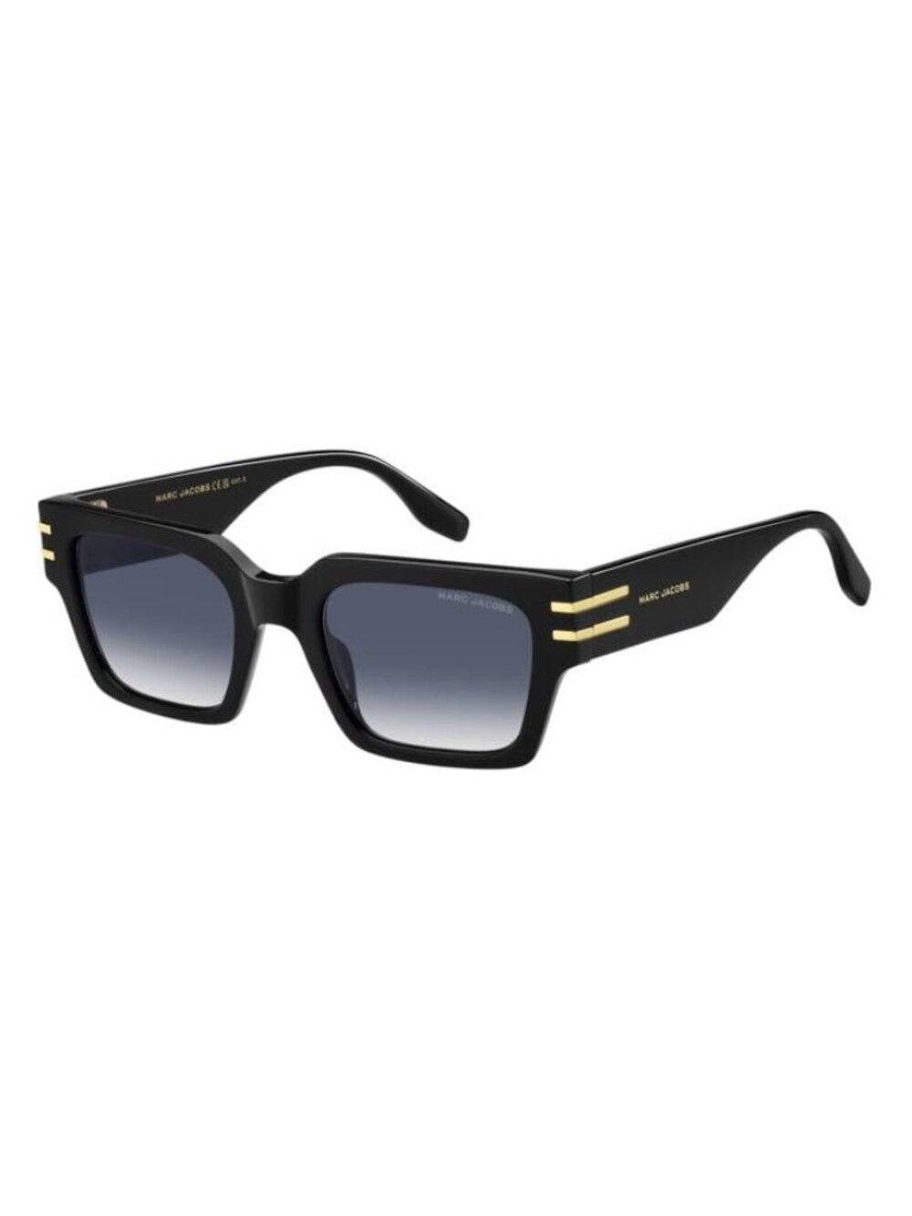 New Marc Jacobs Men's Sunglasses Black Square Blue Lens Acetate Frame 787 S 2M2